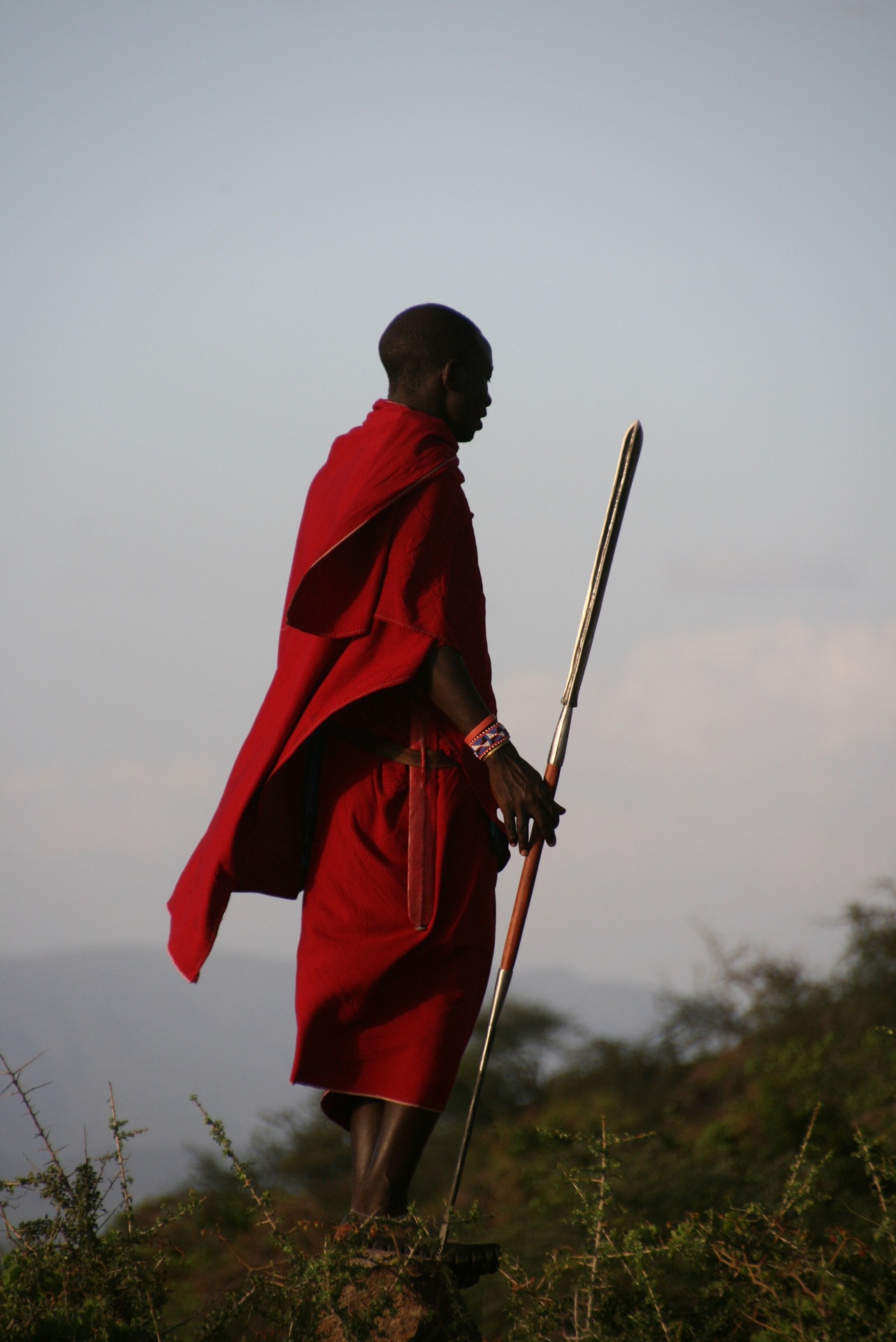 Standing Maasai in Maasai Mara